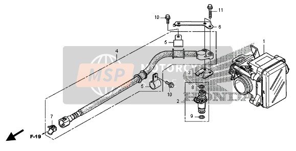 Honda FES125A 2012 Cuerpo del acelerador para un 2012 Honda FES125A